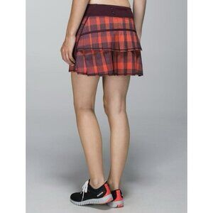 Lululemon Run: Pace Setter Skirt *2-way Stretch Yama Check Size 2 EUC